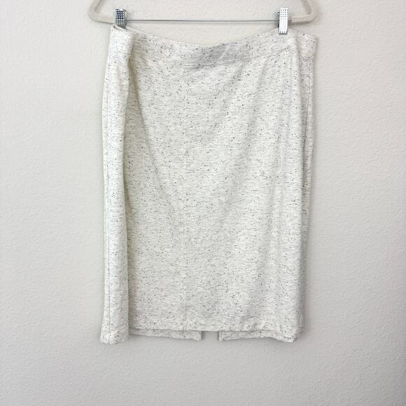 J. Jill Womens Midi Skirt Size 3X Speckled Pull On Stretch Minimal Neutral Ivory - Picture 1 of 6
